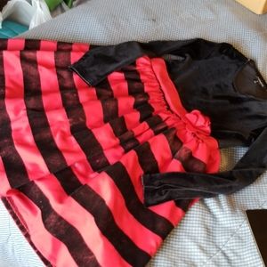 red black velour stripe long-sleeve holiday dress